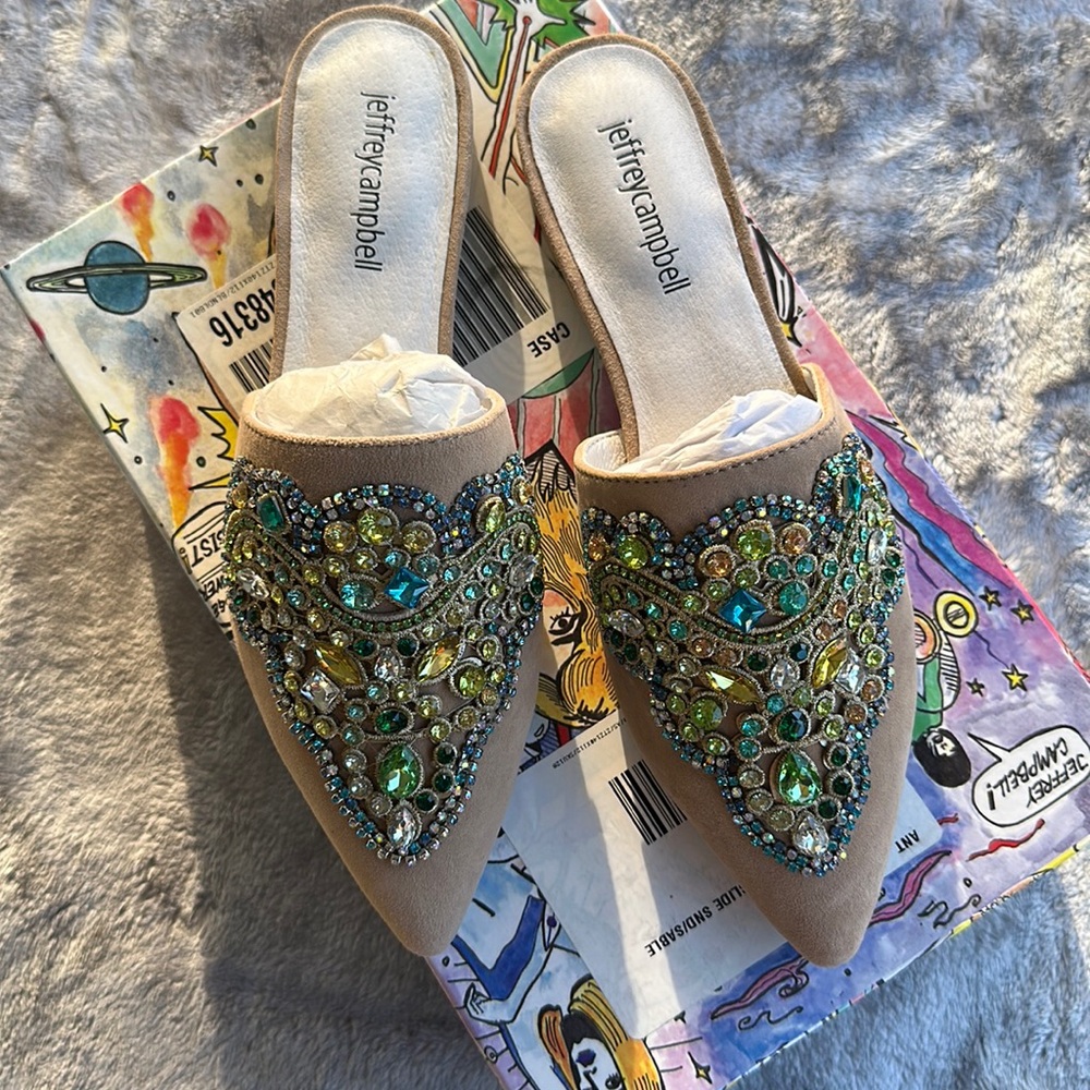 Jeffrey Campbell Olden Emblish Slide Brand New Size 7.5